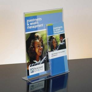 acrylic simple sign holder with a brochure holder
