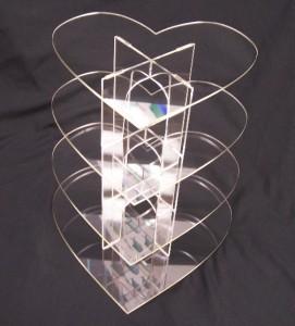 4 Tier square clear acrylic cup cake candy pastry display