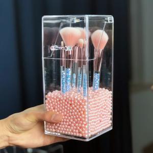 Clear Crystal Acrylic brush Box