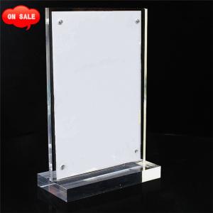 8 X 6 T Shape Clear Magnet Acrylic Picture Frame with Base