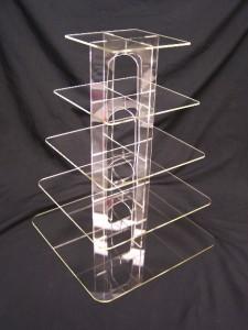 5 Tier square clear acrylic cup cake candy pastry display