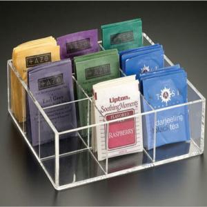 Clear Acrylic Tea Bag Box with 9 Sections