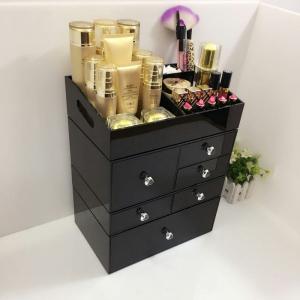 Free Combination Black Acrylic Makeup Organizer with 6 Drawers