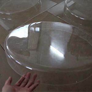 Short cylindrical transparent acrylic lampshade display