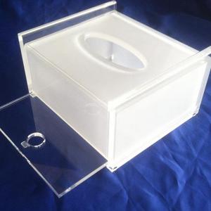 Riga transparent acrylic tissue box order display