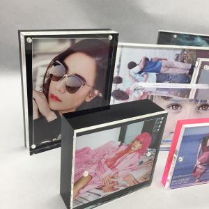Factory Wholesale Different Sizes Clear Acrylic Block Picture Frame Photo Frame with Magnetic Closur