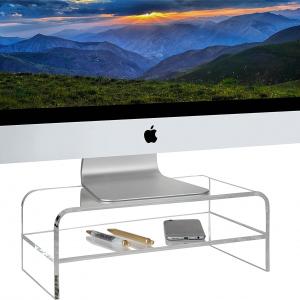 Homeries Computer Monitor Stand 2-Tier Acrylic PC Stand