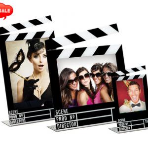 Acrylic Movie Clapboard Photo Frame (6&quot; X 4&quot;) , Plastic Film Picture Frame