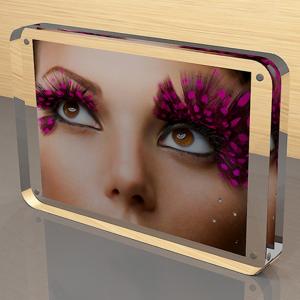 Desk Transparent Acrylic Photo Blocks &amp; Magnetic Photo Frames