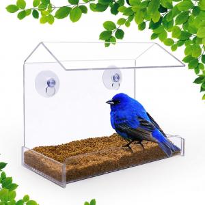 Wholesale Clear Acrylic Squirrel Proof Window Bird Feeder Large Strong All Weather Suction Cups Acry