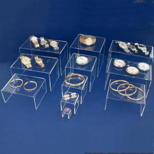 A set of acrylic jewelry counte