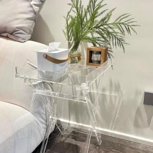 Customize Acrylic Folding Table Office Transparent Acrylic Table Contracted Sitting Room Coffee Tray