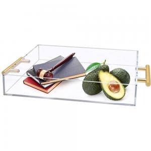 Spill Proof Decorative Clear Serving Tray Lucite Large Premium Acrylic Tray