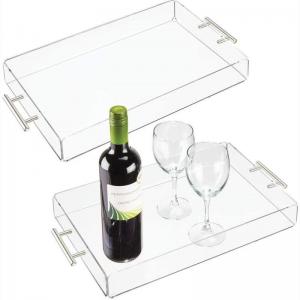 Modern Serving Tray with Handles for Food Tea Coffee Acrylic Tray