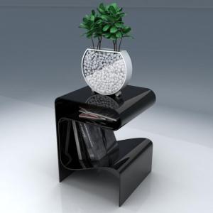 Modern Style Black Color R Shape Tea Table Furniture for Living Room