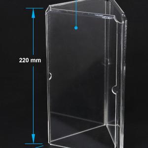 Clear cheap acrylic menu holder with three sides