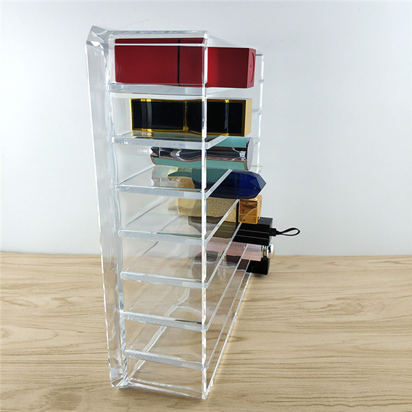 Acrylic Cosmetics Storage Display Eyeshadow Palette Makeup Organizer with Removable Dividers