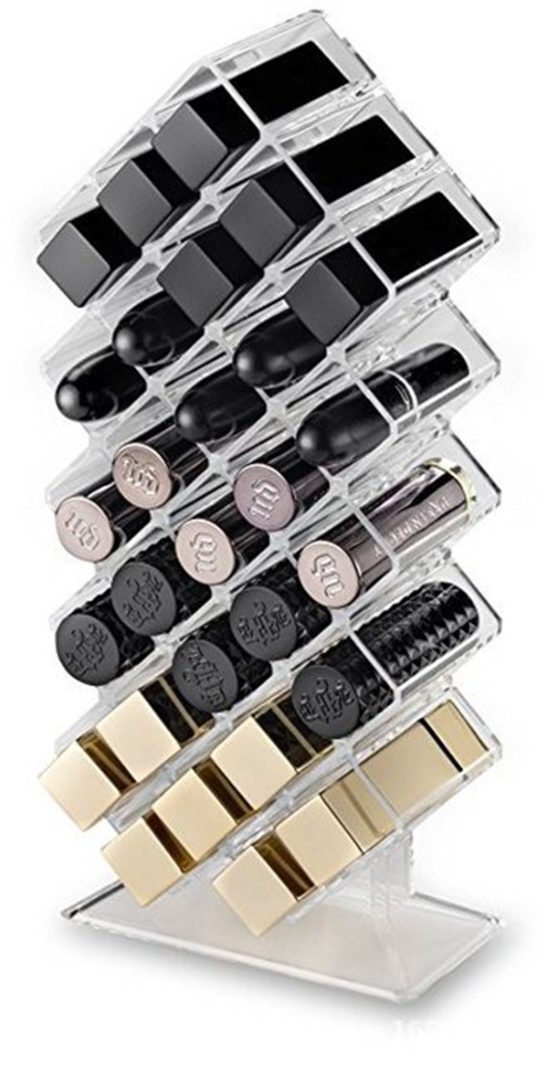 28 Space Lipstick Cosmetic Display Stand Acrylic Lip Gloss Makeup Organizer