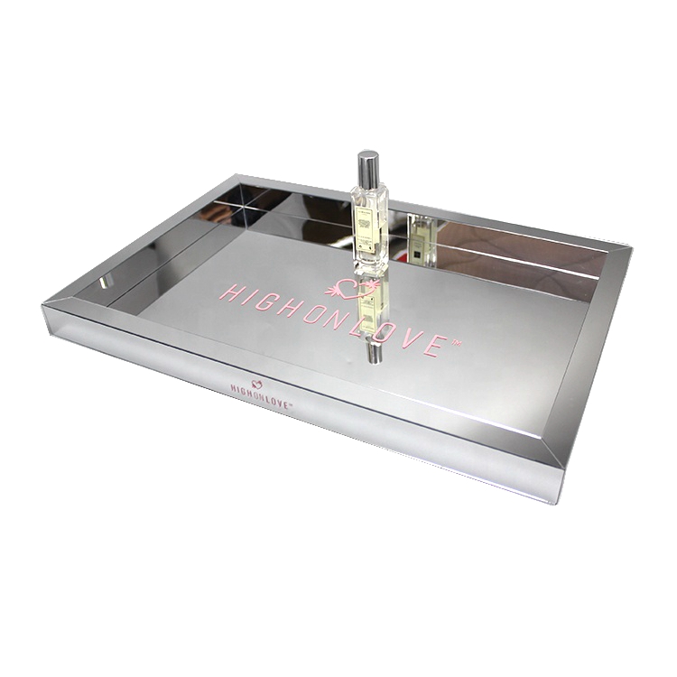 Silver Acrylic Makeup Display Tray For Perfume China Manufacturer