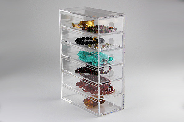 6 Drawer Acrylic Jewelry Display Box