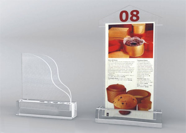 PMMA menu holder acrylic display