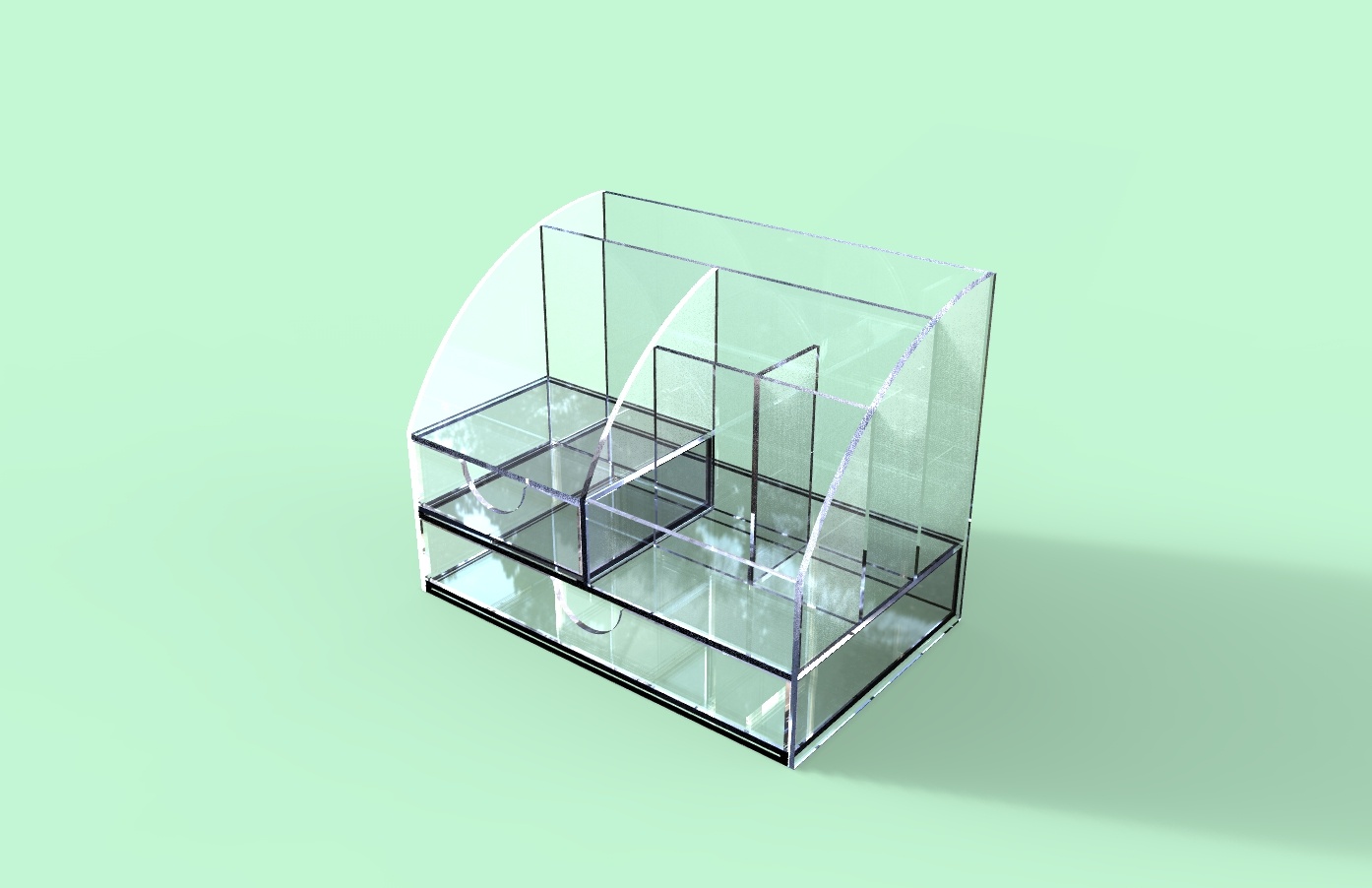 Customize Clear Acrylic Desktop Jewelry Box