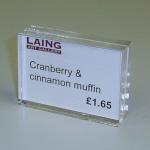 Clear acrylic price tag holder
