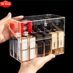 Clear Makeup Display Beauty Case, Lipstick Holder Organizer, Lipgloss Storage Box with Dustproof Lid