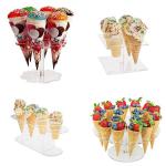 Round Ice Cream Tools Acrylic Ice Cream Stand Acrylic Ice Cream Cone Display Case